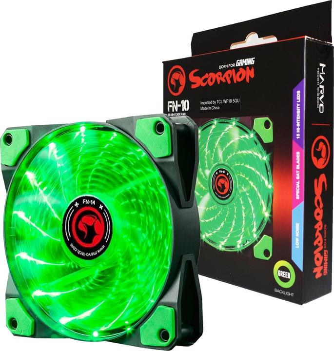 Actual product image Marvo FN10GN - 120MM case fan, green (120 mm, 1 x)