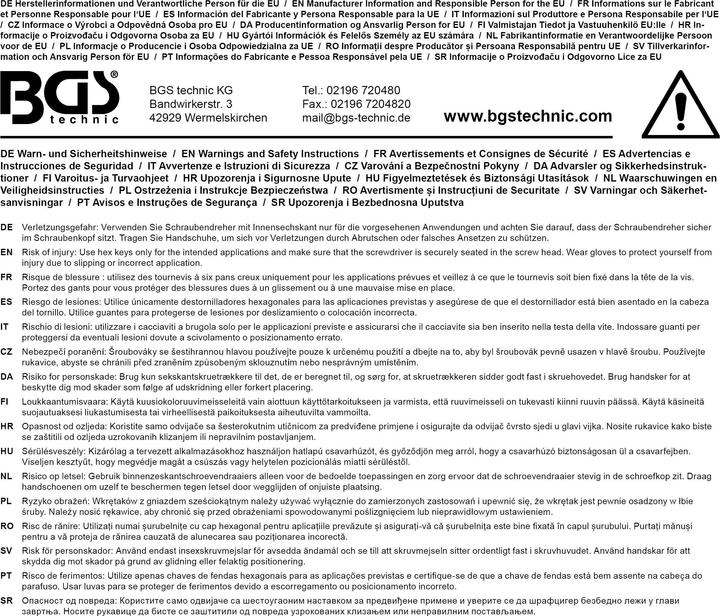 Produktbild BGS Schraubendreher Innensechskant 2 mm Klingenlänge 75 mm (Innensechskant)