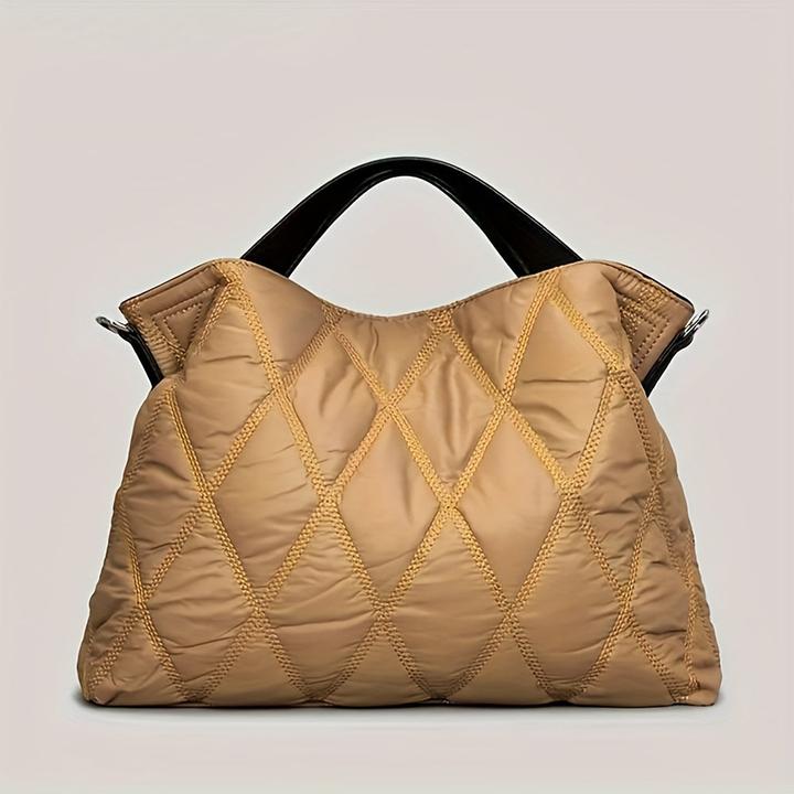 Only-Bags.Store Trendy Puffer gesteppte Tote Bag, Rhombus Nylon Umhängetasche, weich gepolsterte Handtasche