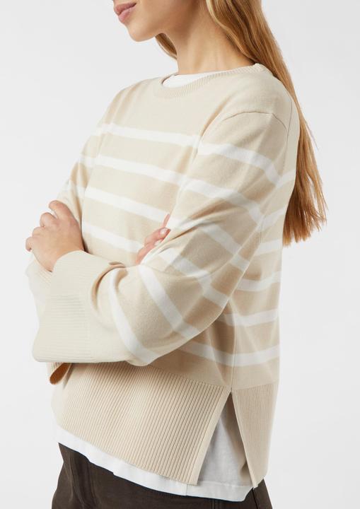 Produktbild Comma Strickpullover Moderner Strickpullover mit Kimono-Ärmeln und platzierten Streifen (40)