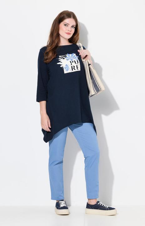 Actual product image Ulla Popken Eco Cotton PURE Logo Pointed Hem Tee (50, 52)
