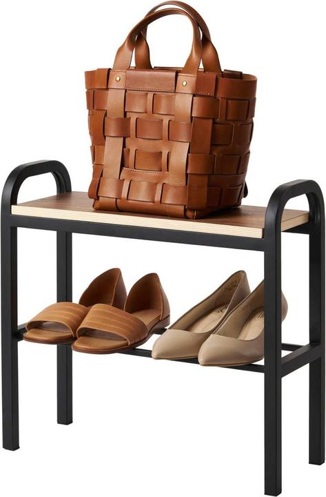 Produktbild Yamazaki -Schuhregal mit Holzbrett - Turm - Schwarz (4788)