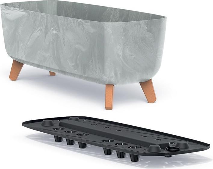 Actual product image Prosperplast Flowerpot Gracia, Ø 58 x 24 cm, grey (58 x 24 x 23.50 cm)