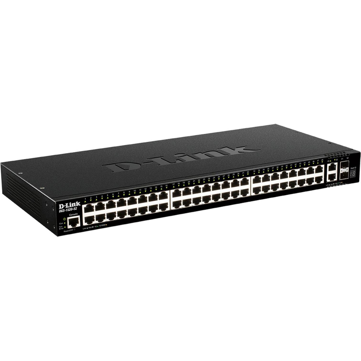D-Link Switch Gestito Intelligente 52-P (52 porte), Switch di rete, Nero