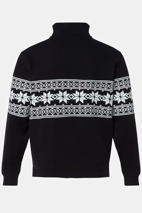 Actual product image JP1880 Half-zip, sweat fabric, stand-up collar with zip, Norwegian pattern (L)