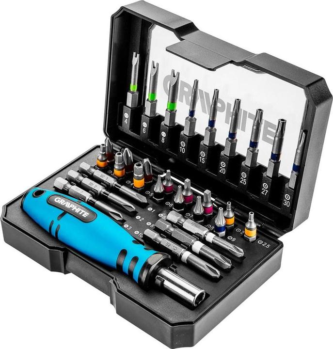 Actual product image Graphite screwdriver bits, bit set, 31 pcs (56H602)