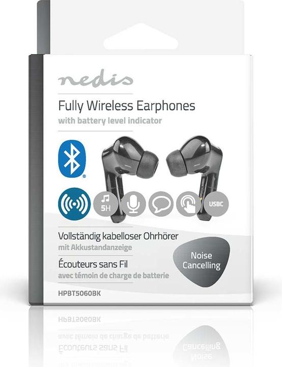 Actual product image Nedis Fully wireless headphones | Bluetooth® | max. battery life: 5 hrs | touch control (ANC, 5 h, Wireless)