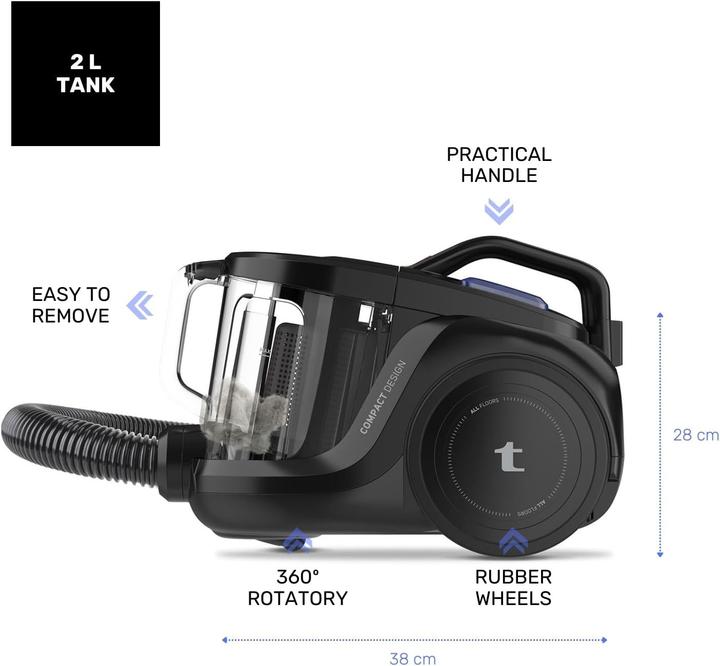 Produktbild Taurus Powerful 850W Cyclonic Vacuum with Dual Filtration, Removable Tank, and Auto Cord Reel