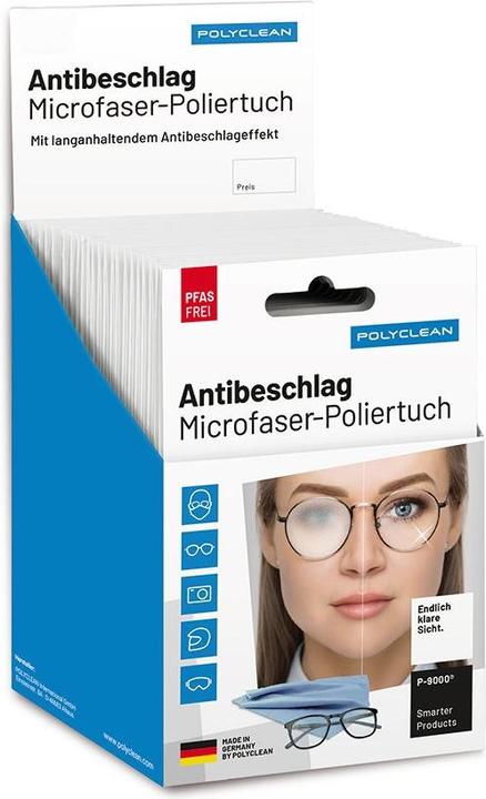 Polyclean Antibeschlag Microfaser Poliertuch 10 Stunden 160 Anwendungen