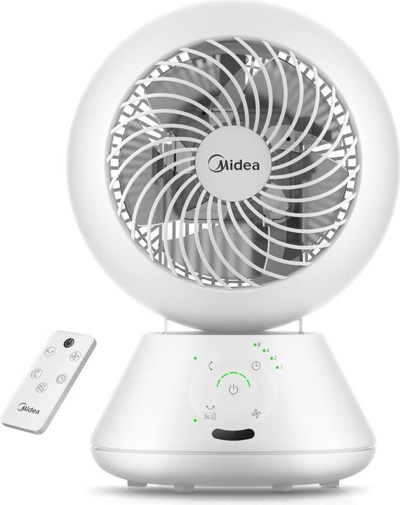Midea MDF24JRW TurboForce Table Fan, 5 speeds, 85° oscillation, White (28 dB)