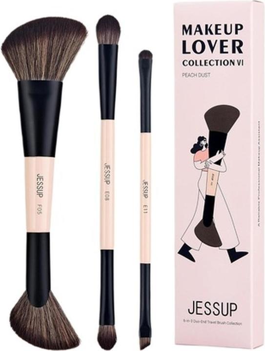 Jessup Travel Makeup Brushes Set 3pcs Double Sided Contour Brush (Set)