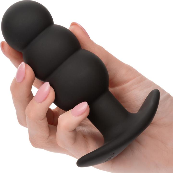 Produktbild CalExotics Rock Bottom Anal Plug Mit Perlen 10 Vibrationen Silikon Schwarz