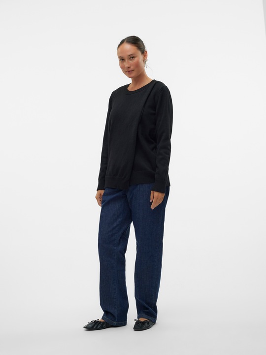 Actual product image Mamalicious Round neck Ribbed cuffs Pullover Knitted top (M)