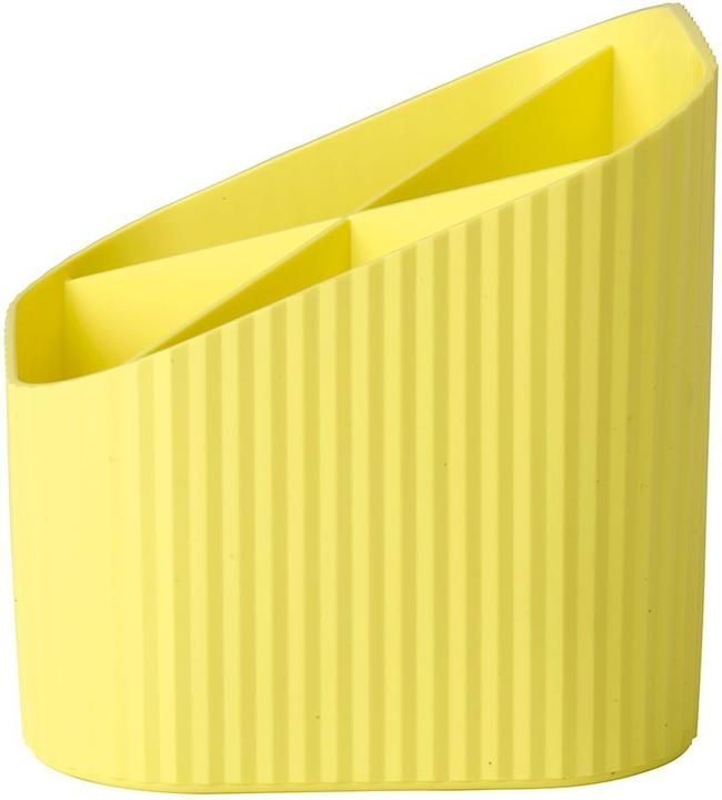 Actual product image Han Pencil holder Re-X-LOOP, yellow 4 compartments, 100% recycled eco-plastic