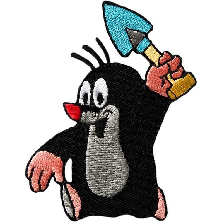 Mono Quick Der kleine Maulwurf PAULI mit Schaufel, Applikationen, Mehrfarbig