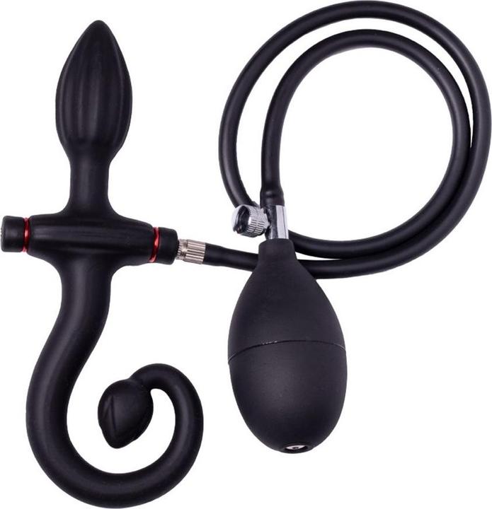 Actual product image Rimba Tail" Inflatable Anal Plug with Handle and Pump