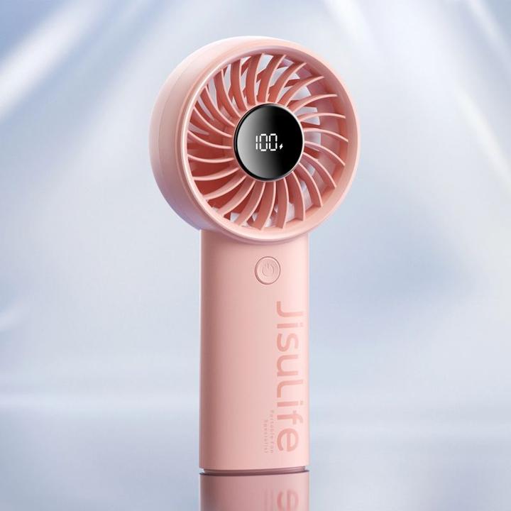 Immagine prodotto Jisulife Mini wentylator Handheld Fan Life4 3600mAh przenośny wiatraczek USB - różowy