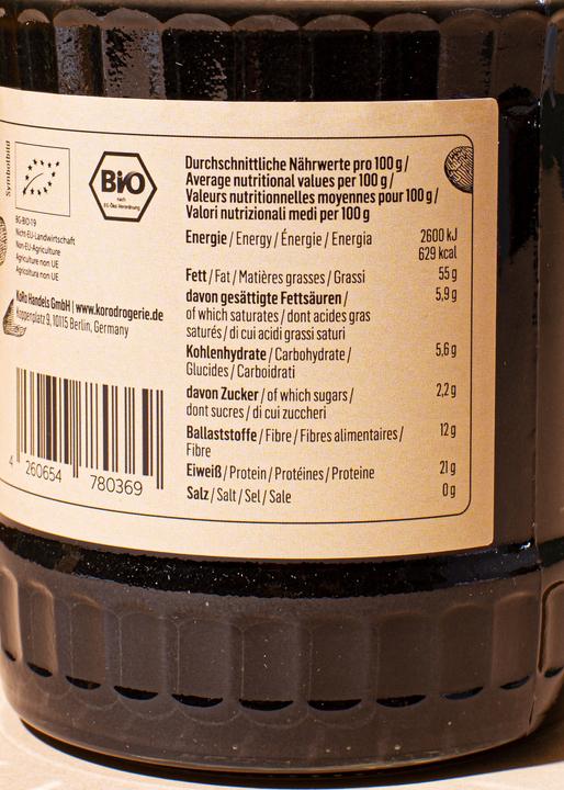 Actual product image KoRo Organic sesame butter made from ground black, unpeeled sesame seeds (3000 g)