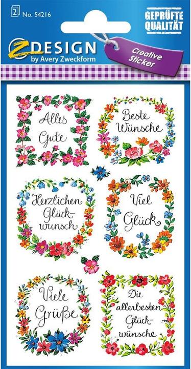Image du produit Z-Design Sticker fleurs/texte