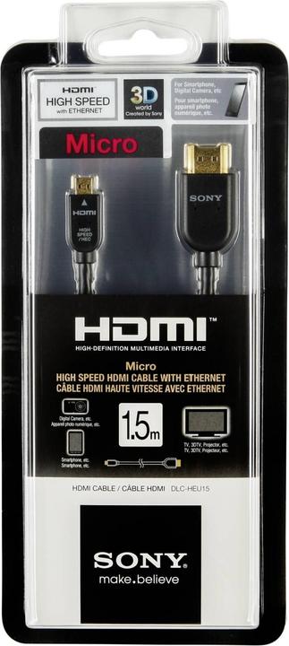 Produktbild Sony micro HDMI (Typ D) — HDMI (Typ A) (1.50 m, HDMI)