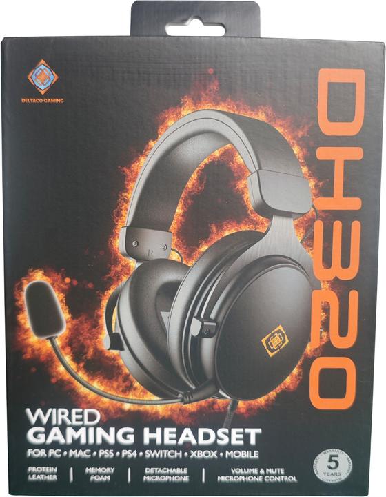 Actual product image Deltaco Headset Gaming Proteinleder,3,5-mm-Anschluss schwarz (Cable)