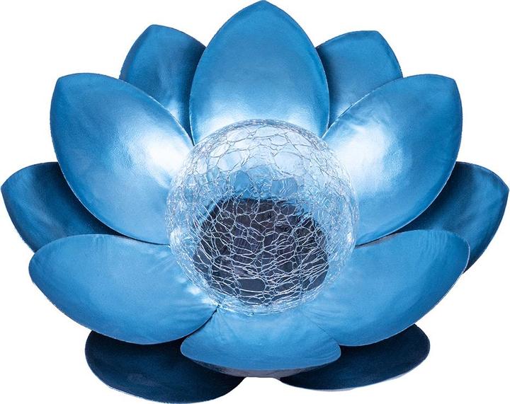 Actual product image Forever Light SUNARI Solar Lamp LED FLS-70 Lotus Flower Blue 3000K 600mAh Ni-MH
