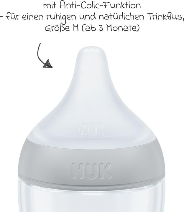 Produktbild NUK Babyflaschen PP-Flasche Perfect Match 260 ml + Silikon-Sauger (260 ml)