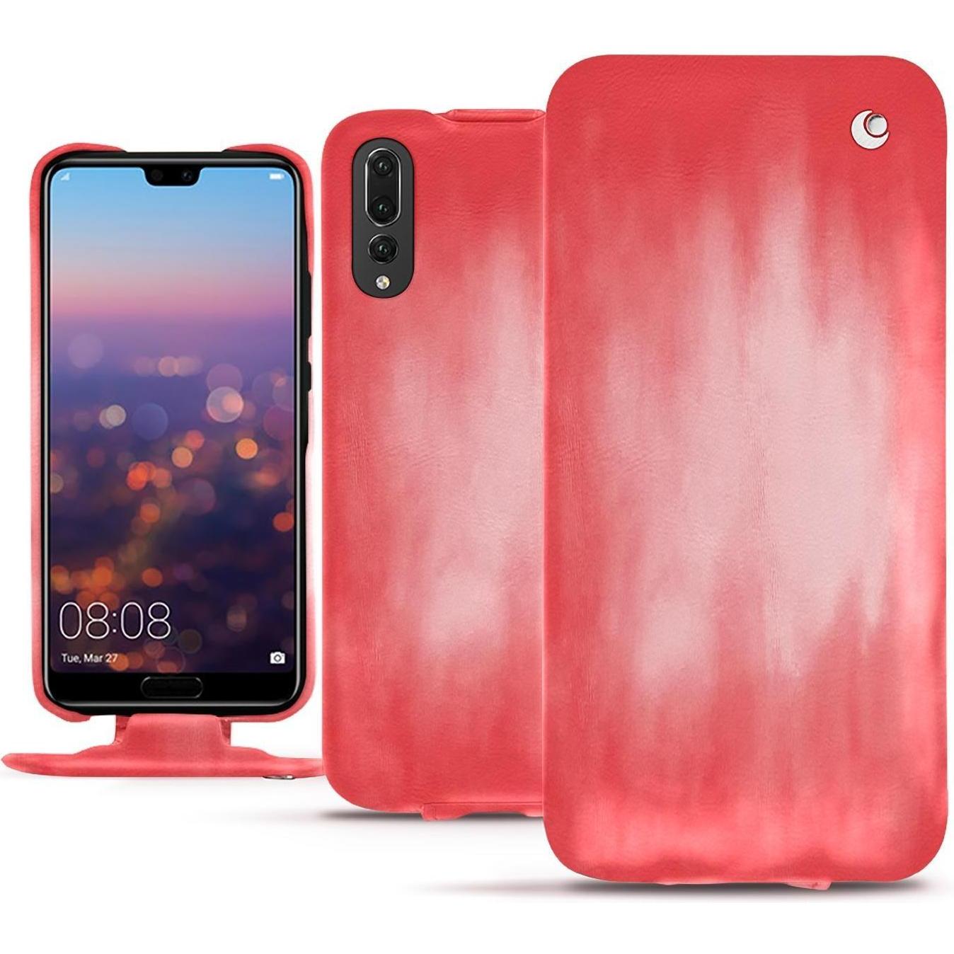 Noreve Lederschutzhülle vertikal (Huawei P20 Pro), Smartphone Hülle, Rosa
