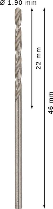 Immagine prodotto Bosch Professional Zubehör Punta PRO Metal HSS-G, 1,9 x 22 x 46 mm (1,9 mm)