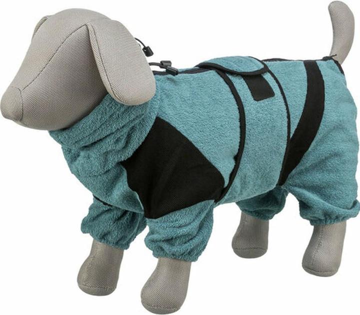 Actual product image Trixie Badjas / Huisoverall Badstof Petrol - 46 Cm (M, Dog bathrobe, Dog overalls)
