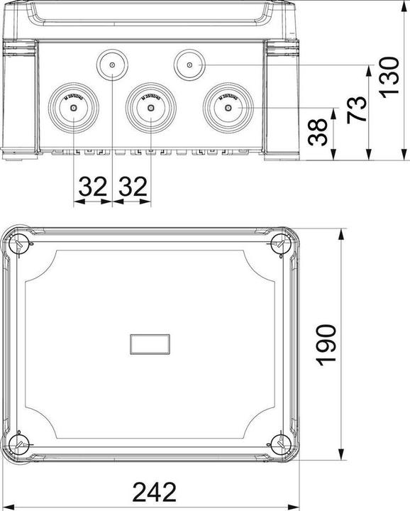 Actual product image OBO Bettermann 2005312 Abzweigdose (L x B) 241 mm x 191 mm 1 St.