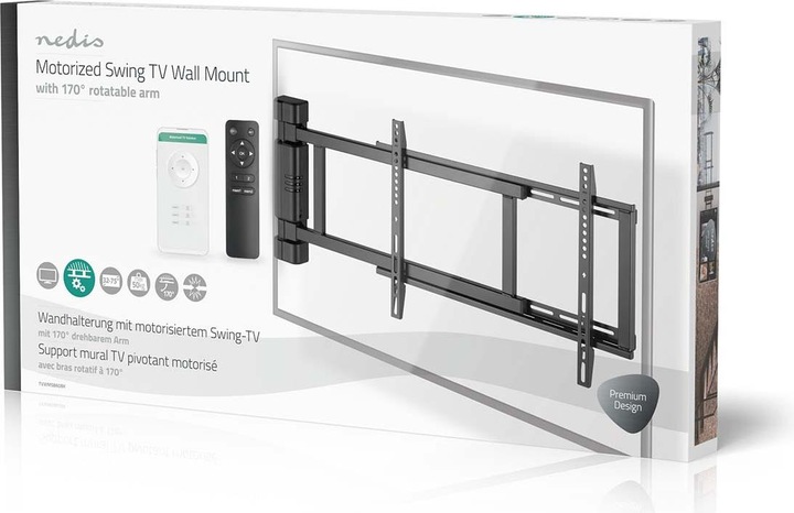 Immagine prodotto Nedis Supporto a parete per TV motorizzato - 32-75" - peso massimo dello schermo supportato: 50 kg - (Muro, 75", 50 kg)