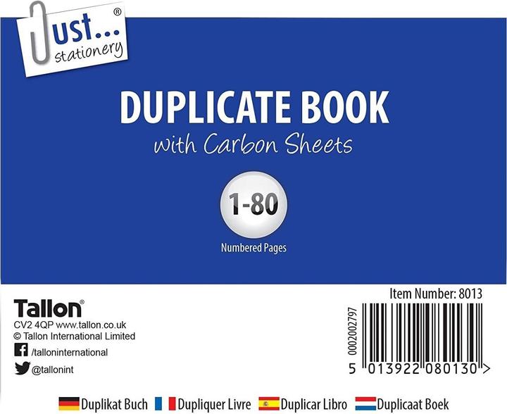 Image du produit Tallon Carnet de reçus Papier autocopiant