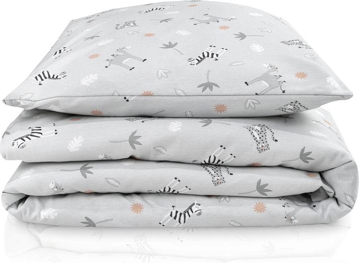 Productafbeelding Julius Zöllner Kinderbeddengoed Jersey Savannah Grijs 100 x 135 + 40 x 60 cm (100 x 135 cm, 40 x 60 cm)