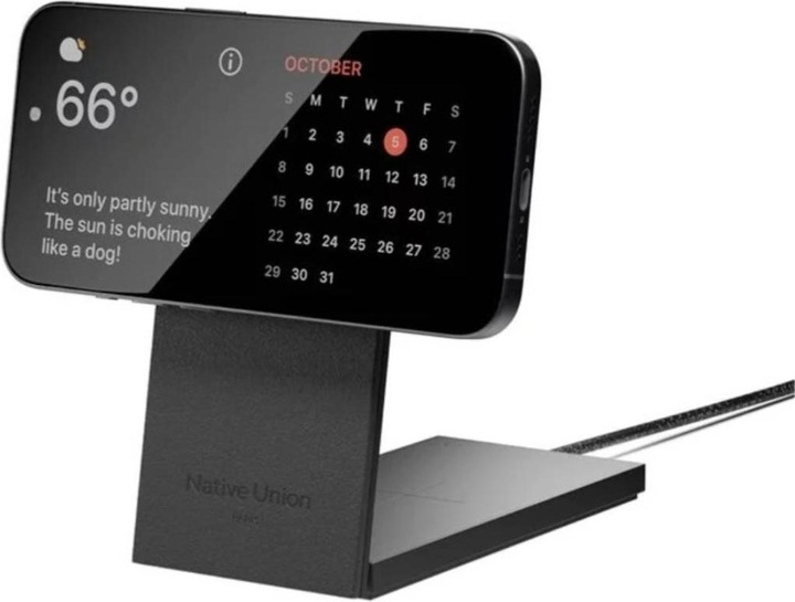 Actual product image Native Union Rise 2-In-1 Qi2 Wireless Charger Black (15 W)