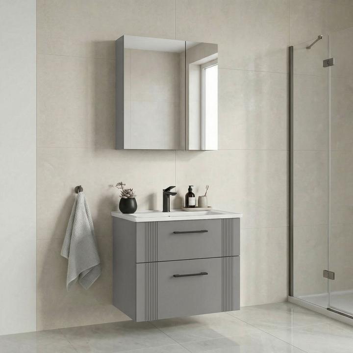 Produktbild Homitis Bari 65 v2 Bathroom Cabinet With Sink & Mirror Set (2 Pieces)