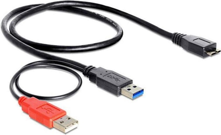 Produktbild Delock Kabel USB 3.0 Y 1x USB 3.0 micro-B St+ USB 2.0-A St 20cm (0.60 m, USB 3.0)
