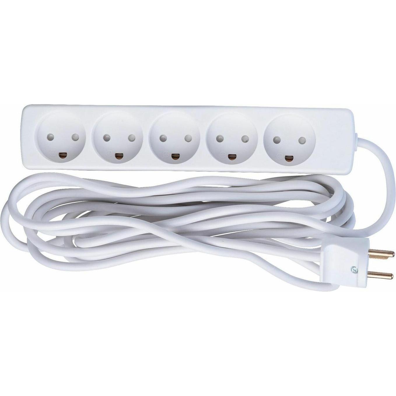 Thumbnail - MicroConnect, Steckdosenleiste, 5-way Danish Power Strip 5m (5 x, CEE 7/3, 5 m)