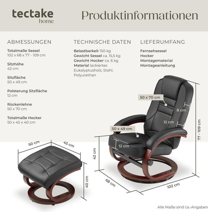 Image du produit tectake Fauteuil Relax TV