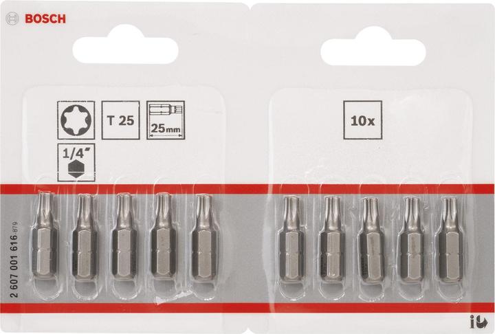 Produktbild Bosch Professional Zubehör Schrauberbit Extra-Hart T25, 25 mm, 10er-Pack