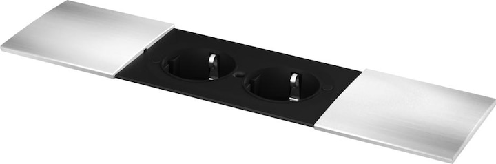 Produktbild Bachmann Steckdosenelement DUE 2-fach Steckdose, Edelstahl-Optik, 2m