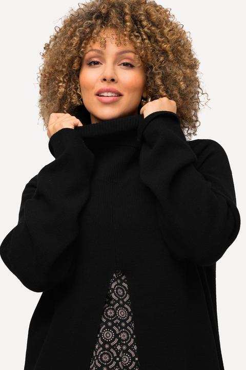 Produktbild Ulla Popken Long-Pullover, A-Linie, Stehkragen, Langarm (56)
