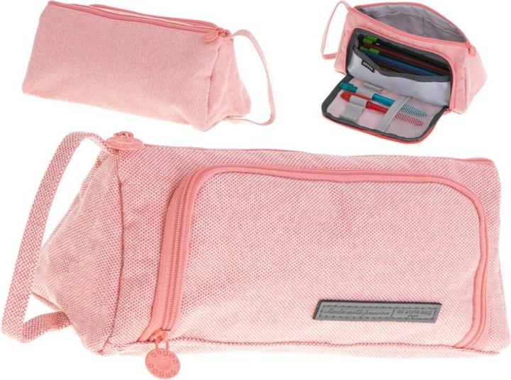 Productafbeelding Ikonka School dubbele tas cosmeticatas roze