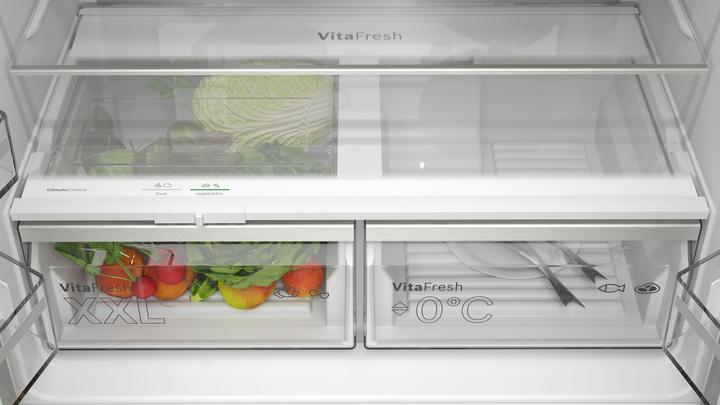 Actual product image Bosch Hausgeräte Series 6 KFN96AXEA, Freestanding, French door, Black, Touch, LED, On door (605 l)