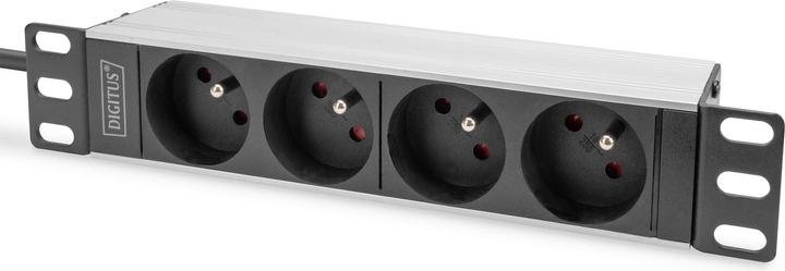 Digitus 10" Steckdosenleiste mit Aluminiumprofil, 4-fach CEE 7/5 Steckdosen (4 x, CEE 7/5, 2 m)