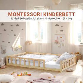 Image du produit Homestyle4u Kinderbett mit Matratze Lattenrost & Rausfallschutz (120 x 200 cm)