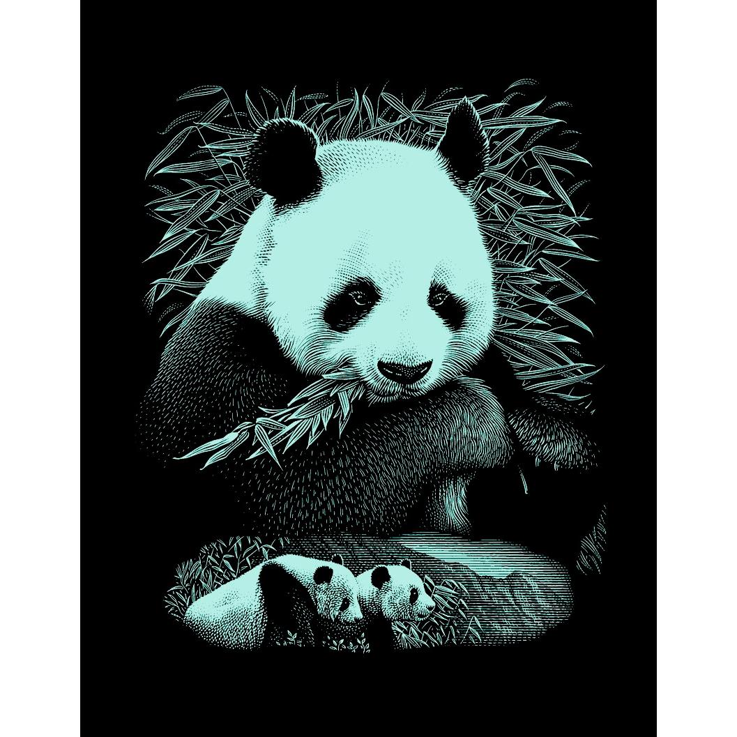 Thumbnail - Mammut, Wanddeko, Kratzbilder "Wildtiere", Silber, 3 Motive, 20 x 25,2 cm