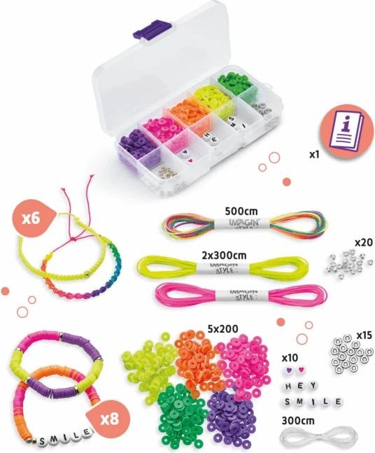 Immagine prodotto Maped Set di gioielli creativi IMAGIN'STYLE braccialetti NEON Set per la creazione di 14 braccialetti