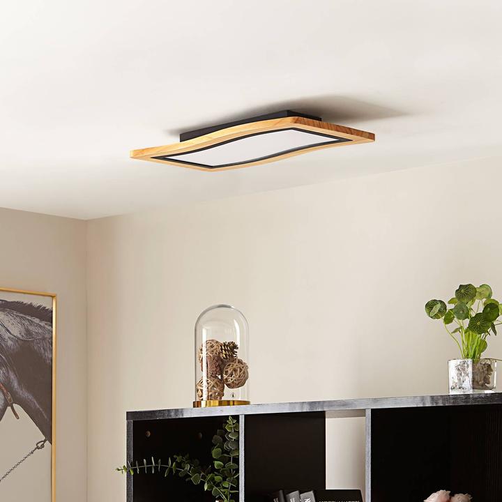 Produktbild Lucande Joren LED-Deckenleuchte Holz einflammig (1140 lm)