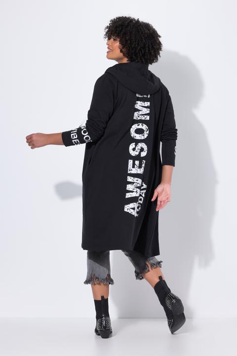 Image du produit Angel of Style Longue veste en molleton à capuche, messages et coupe évasée (56)